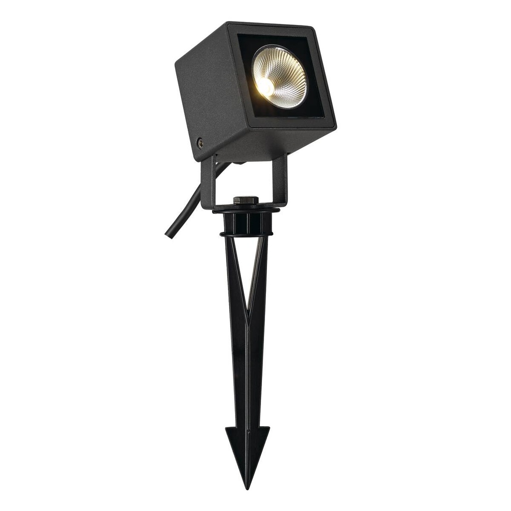 SPOT SUR PIQUET D EXTÉRIEUR NAUTILUS, LED, 3000K, IP65, CARRÉ, ANTHRACITE, 9W